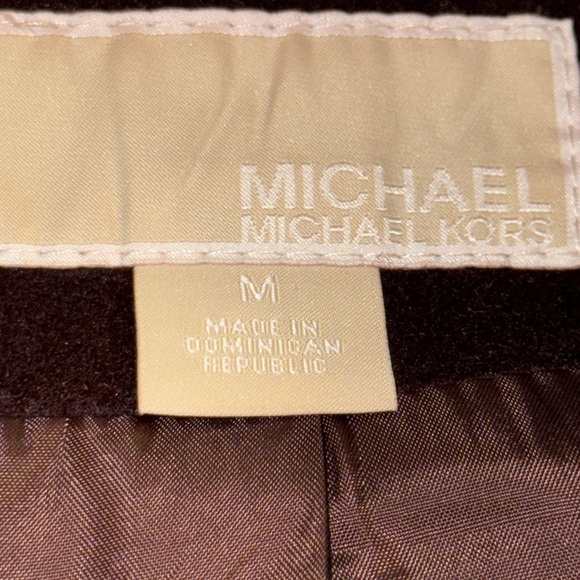 MICHAEL Michael Kors Asymmetrical belted wool merlot coat Sz M - Picture 9 of 15